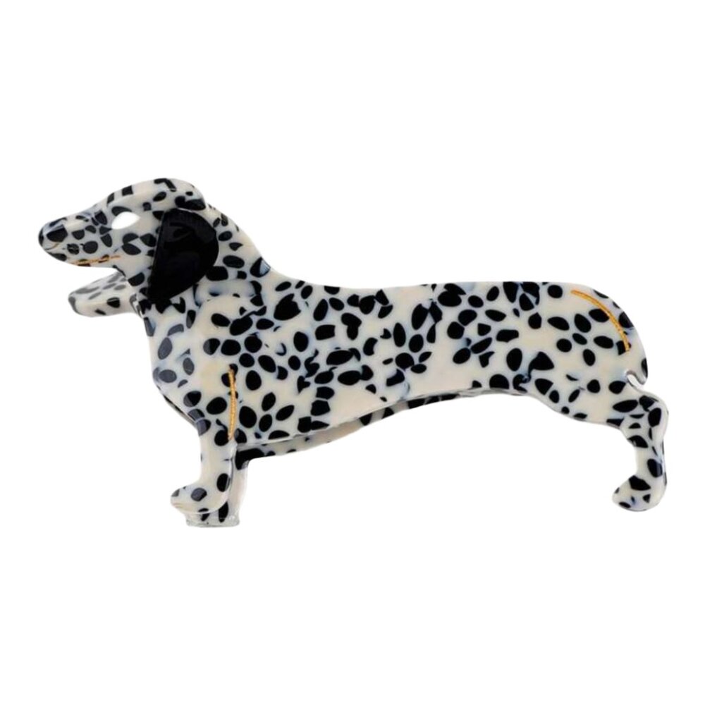 Two Adorable Dog-Shaped Claw Hair Clips - Dachshund and Dalmation - Picture 3 of 4